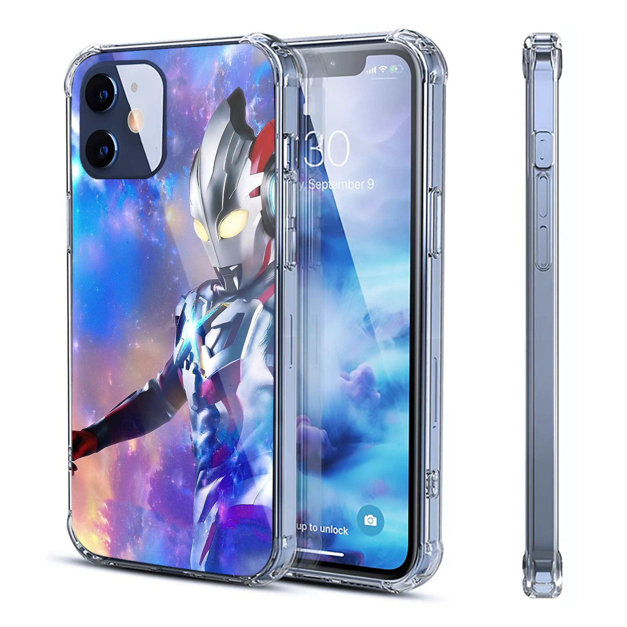 （画像用） ウルトラマン Ultraman 【iPhone 12シリーズ対応】透明スマホケース（クリアソフトケース）